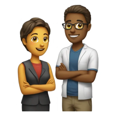 students and professors talking sticker