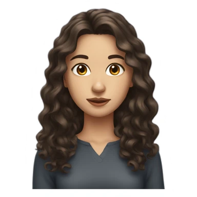 dark wavy haired European young woman sticker