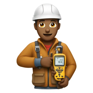 electrician with mutimeter with light brown ski tone sticker