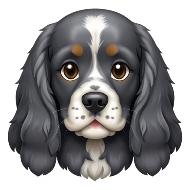 dark grey and black merle english cocker spaniel  sticker