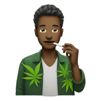 Men Smoking Marijuana sticker