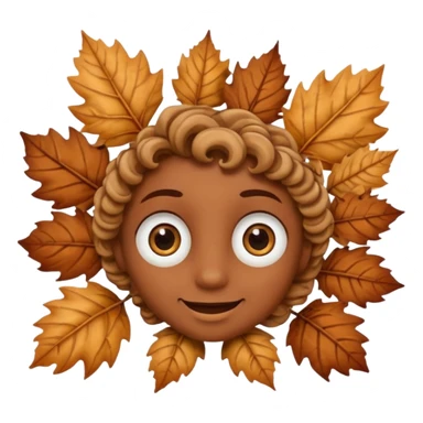 comic dryleaf with eyes and a smile in brown sticker