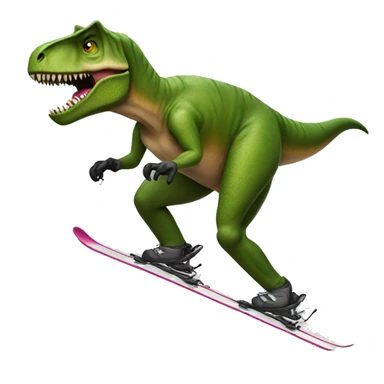 realistic T-Rex downhill skiing sticker