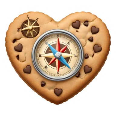 cookie heart with compass sticker