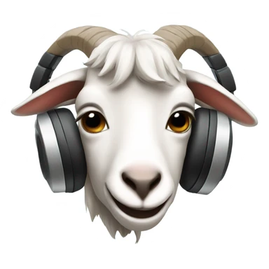 Goat wearing headphones sticker