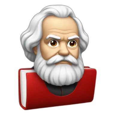 Karl Marx with a red book  sticker