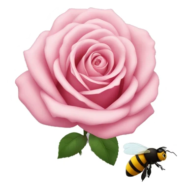 rose with a bee sticker