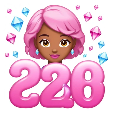 Happy 28th birthday to Imani written in the sky shining like diamonds with pink sticker