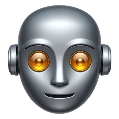 A robot shaped emoji for labeling AI generated content as AI generated. sticker