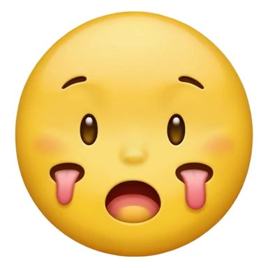 Yellow emoji drooling half asleep sticker