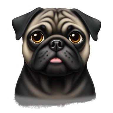 Black fat pug sticker