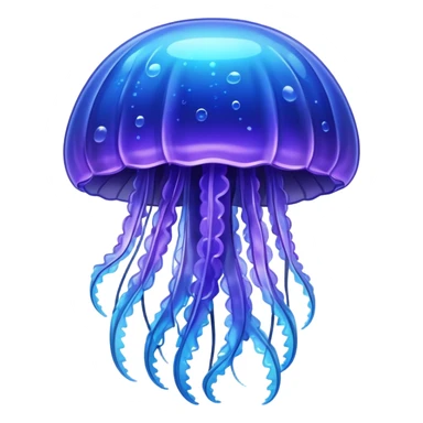 Sparkly blue and purple jellyfish sticker