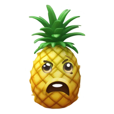 3D pineapple  👱‍♀️🍍 with big shiny eyes 👀 The pineapple cute embarrassed ☺️ sticker