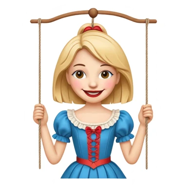 A marionette which is a beautiful happy girl sticker