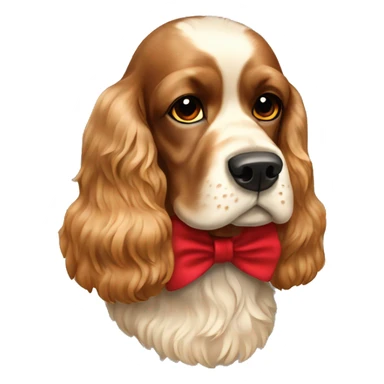 Cocker spaniel with a red bow in her neck sticker