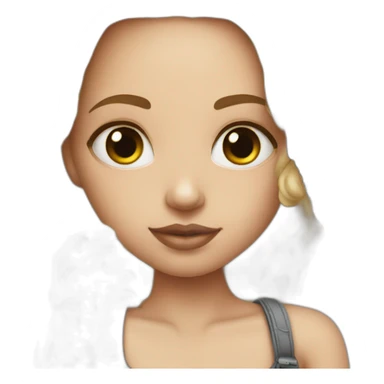 Girl with a tattoo machine sticker