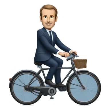 macron en vélo sticker