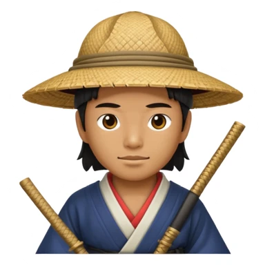 Samurai with straw hat sticker
