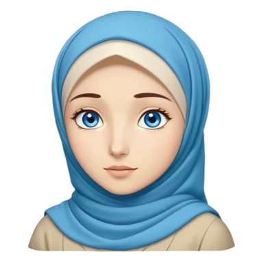 Turkish beautiful finish Konya girl blue eyes with full moon hijab dress and watching the moonlight sky on the ground  sticker