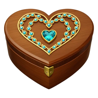 wood heart jewel box sticker