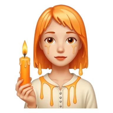 Candle on the hand of person sticker