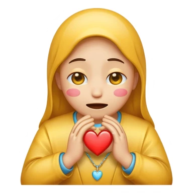 Emoji that is crying with praying hands and Heart eyes sticker