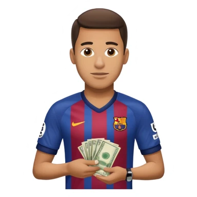 A Fc Barcelona player bribing a match official sticker