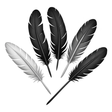 Black and White feathers sticker