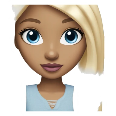 Bratz white skin blond blue eyes light pink lips sticker