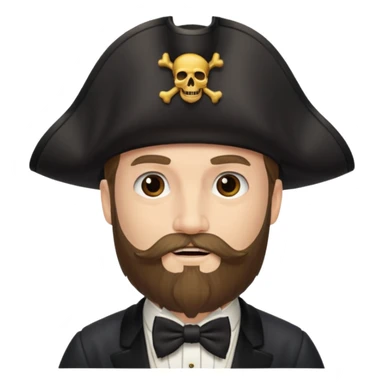 pirate with long beard and bow tie sticker