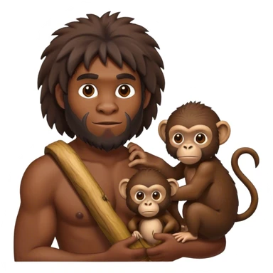 Caveman with monkey  sticker
