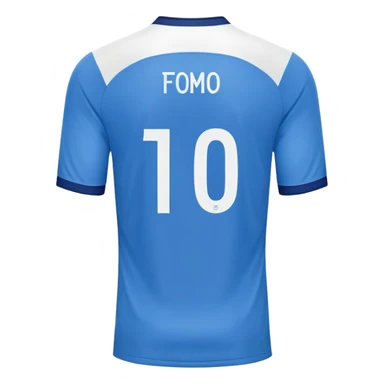 Blue soccer jersey with white details, number 10 on the back sticker