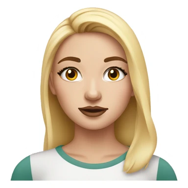 white girl doing her makeup sticker