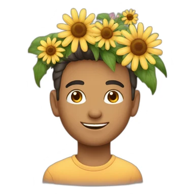 Ragazzo con mazzo di fiori  sticker