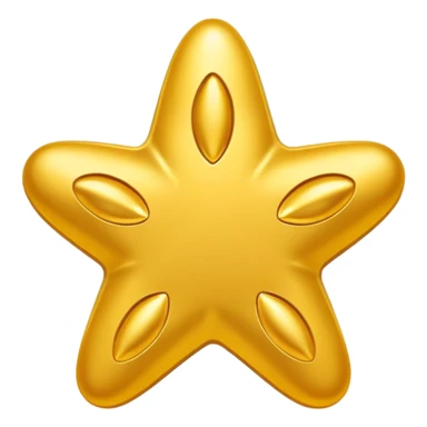 shiny gold star containing a simple animal paw print, emoji style sticker