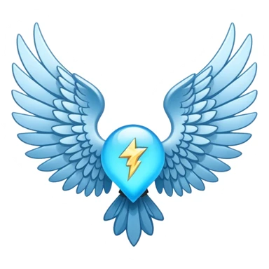 small wings emblem holy light blue sticker