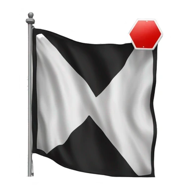 black flag with white stop sign on it sticker