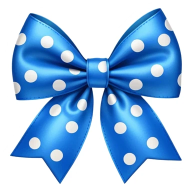 Blue bow with white polka dots sticker