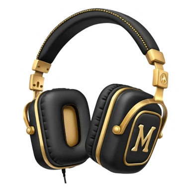 Icon of headphones with square ear pads in the Marshall style. sticker
