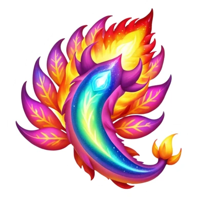 Elemental Forty Fiery Sparky Fierce Colorful Gradient Sparkly Nebular Starry Flaming Viney Rosey Rosy Vinal Dusky Aurorus-Amaura-Auroras-Pokémon-Fakémon-creature sticker
