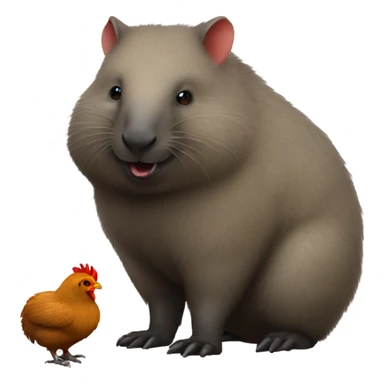Wombat and chicken sticker
