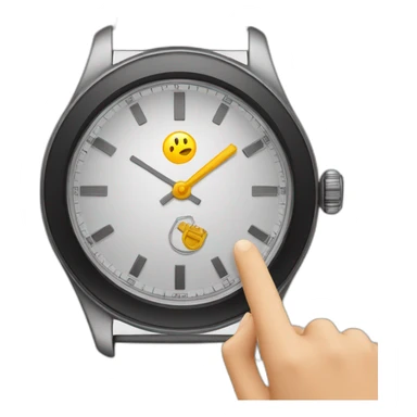 Finger pointing to a watch sticker