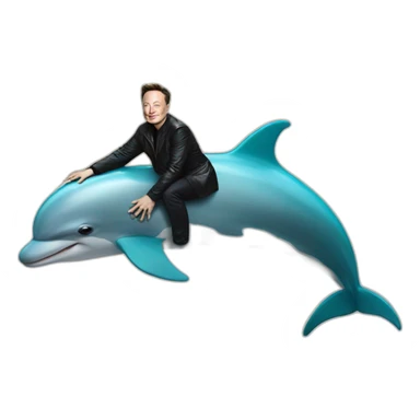 Elon Musk riding a dolphin sticker