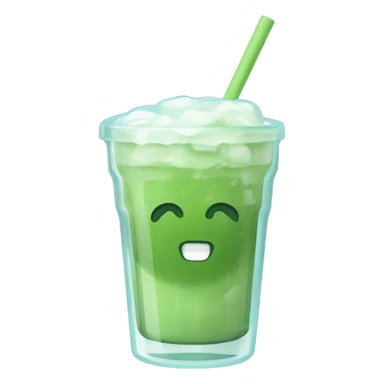 iced matcha in aesthetic glass sticker