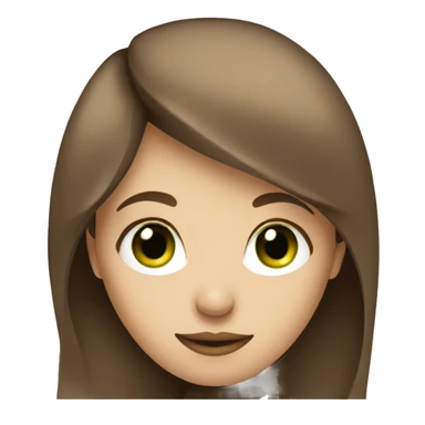 female university art student, brown hair, green eyes sticker