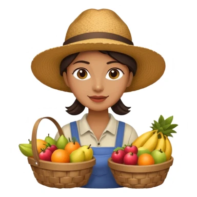 Shopper with fruit basket,Farmers’ Market, background Fruit, market. sticker