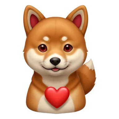 Shiba Jasper five red hearts sticker