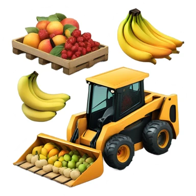 Fruit on top of skid steer sticker