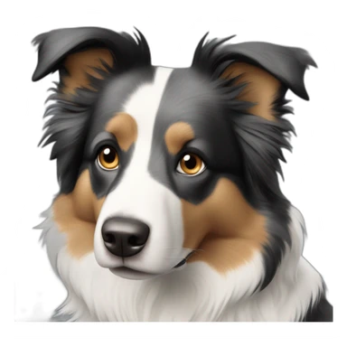 tricolor merle split-face border-collie sticker