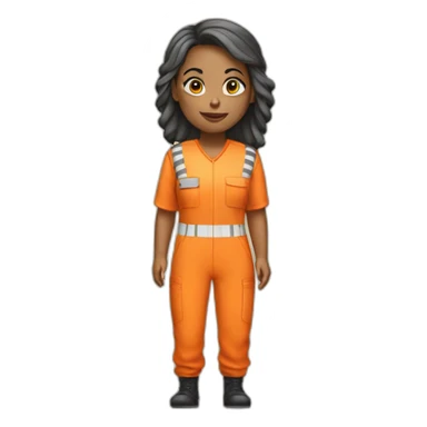 female prisoner in orange jumpsuit sticker